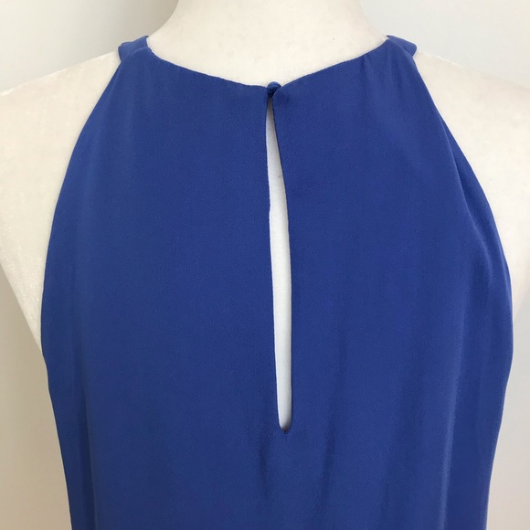 Parker periwinkle blue silk ruffled tank - Picture 3 of 11